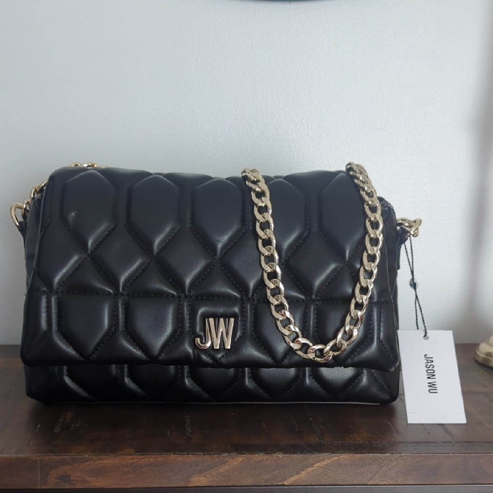 Jason Wu Black and Gold Quilted Shoulder Bag